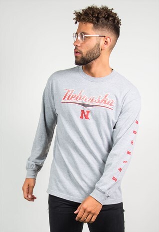 VINTAGE USA LONG SLEEVE T-SHIRT NEBRASKA