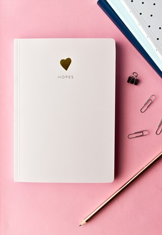HOPES A5 DAILY PLANNER NOTEBOOK IN PINK AND GOLD