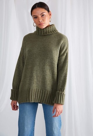LINA TURTLE NECK JUMPER - KHAKI