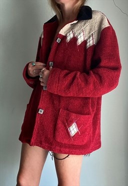 Vintage Red Fleece Jacket