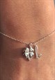 L LUCKY CHARM INITIAL BRACELET 925 STERLING SILVER
