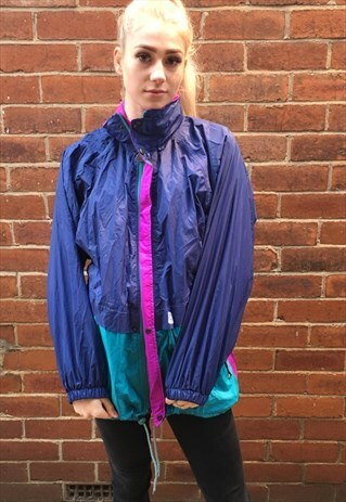 VINTAGE K-WAY WINDBREAKER JACKET M 10 RAIN MAC 90S RETRO