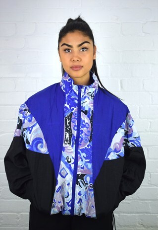VINTAGE 90'S REEBOK PATTERNED SHELL JACKET