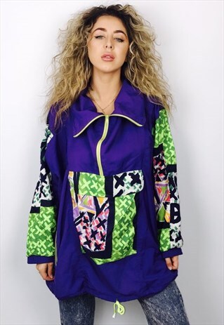 VINTAGE OVERSIZED PATTERN SHELL JACKET