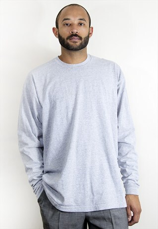 90S MINIMALIST SPORTSWEAR GREY LONG SLEEVE TEE XL