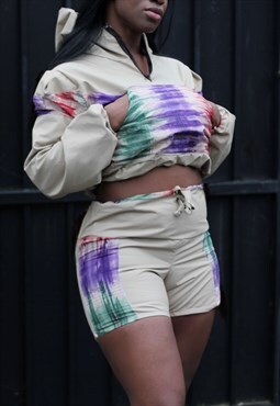 Cropped Hoodie and Shorts Co-ord
