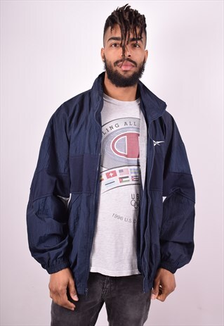 REEBOK MENS VINTAGE TRACKSUIT TOP JACKET XL BLUE 90'S