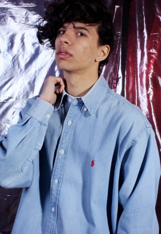 VINTAGE RALPH LAUREN LIGHT BLUE SHIRT