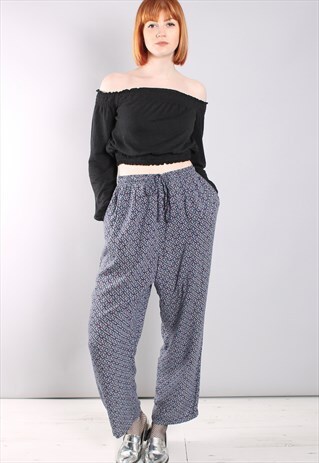 VINTAGE 80S PATTERNED HIGH WAISTED CULOTTE TROUSERS