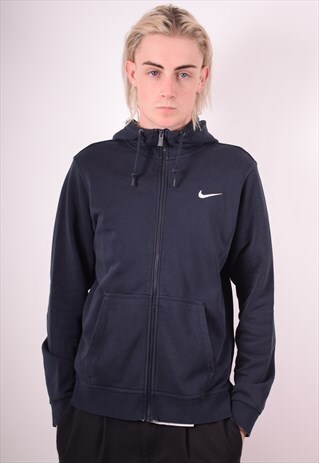 NIKE MENS VINTAGE HOODIE JACKET MEDIUM BLUE 90S