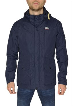 Dickies Rain Jacket With Hood In Navy Blue Size Medium