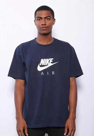 VINTAGE NIKE AIR BIG LOGO T-SHIRT NAVY BLUE