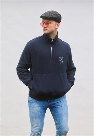 NAUTICA USA 1/4 ZIP HERITAGE PASTEL BLACK SWEATSHIRT