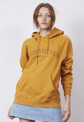 VINTAGE 90'S CHAMPION ORANGE/YELLOW HOODIE