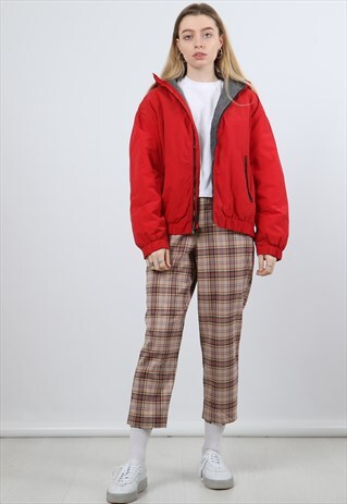 VINTAGE EDDIE BAUER MEDIUM RED FLEECE LINED JACKET