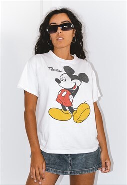 Vintage 90s Cartoon Mickey Mouse Printed Graphic T-shirt
