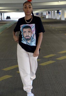 Drake unisex Graphic print short sleeved T-shirt in black 