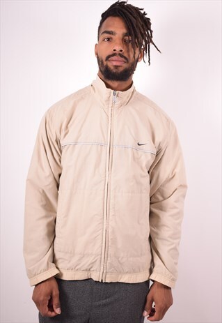 NIKE MENS VINTAGE TRACKSUIT TOP MEDIUM BEIGE 90S