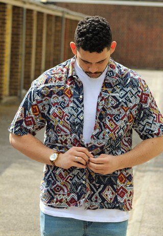 VINTAGE // 80'S // PATTERNED SHIRT