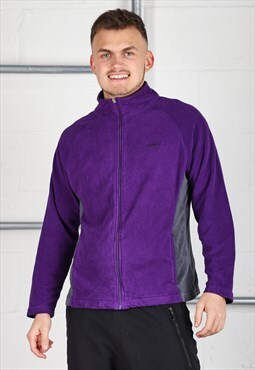 Vintage Reebok Fleece in Purple Zip Up Sports Jumper XL
