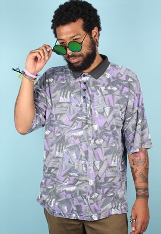 VINTAGE 90'S CRAZY PATTERN POLO ASM1211
