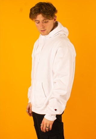 VINTAGE WHITE CHAMPION HOODIE PULLOVER