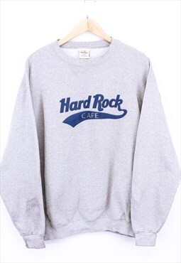 Vintage Hard Rock Cafe Sweatshirt Grey With Chest Logo 90s