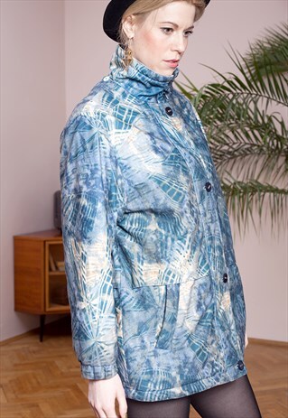 HIPSTER QUILTED ALL OVER PRINT PARKA JACKET FOM THE 90S.