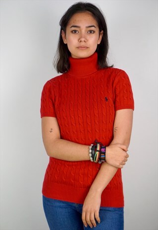 VINTAGE 90'S SHORT-SLEEVED ROLL NECK JUMPER