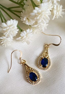 Esmeralda Blue Teardrop Earrings
