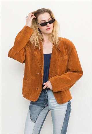 BROWN LEATHER SUEDE JACKET