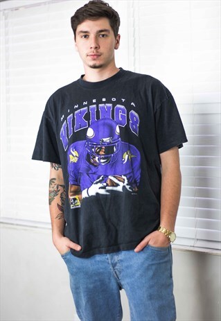 VINTAGE NFL T-SHIRT AMERICAN FOOTBALL LOGO 90S X 8.7