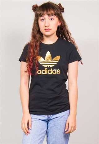 ADIDAS VINTAGE 90'S BLACK SHORT SLEEVE T-SHIRT