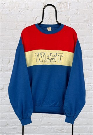 VINTAGE STRIPED SWEATSHIRT WEST MULTICOLOURED LARGE