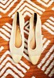 VINTAGE HERMES BEIGE CAP TOE BALLERINA FLATS SIZE 39