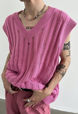 Men's Brushed V-neck wool vest SS2023 VOL.2
