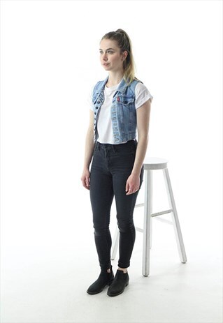 SLEEVELESS JEANS JACKET / SLEEVELESS BOXY VEST