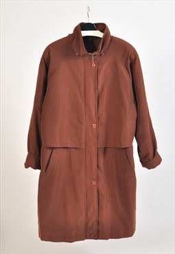 Vintage 90s lined parka coat in brown