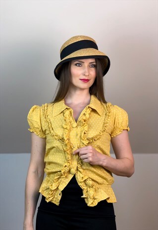 FRENCH YELLOW HIPPIE 90S 90S SHIRT EUROPE BLOUSE