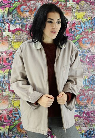 VINTAGE 80S BEIGE LEVI'S DENIM JACKET. UNISEX