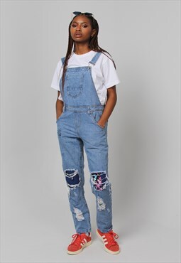 Vintage 90's style blue dungarees