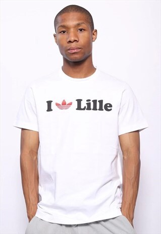 VINTAGE ADIDAS LILLE BIG LOGO T-SHIRT WHITE
