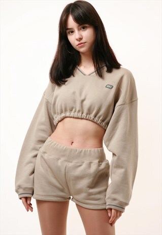 VINTAGE NIKE REWORK CROP TOP SHORTS RW30