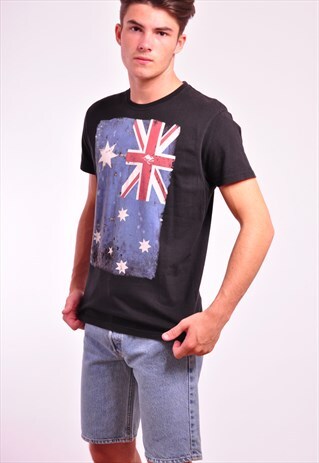 VINTAGE AUSTRALIAN FLAG PRINTED T-SHIRT