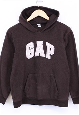 Vintage Gap Fleece Hoodie Brown With Spell Out Logo 90s