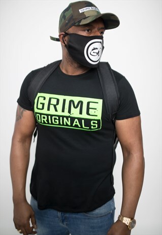 BIG BOX T-SHIRT (BLACK/NEON GREEN)