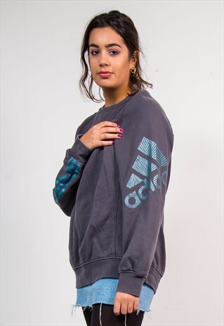 VINTAGE 90'S GREY ADIDAS SWEATSHIRT JUMPER