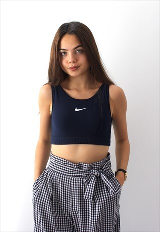 90'S RETRO NAVY CROP TOP