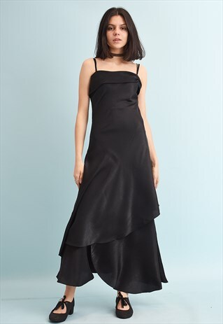 Y2K KITSCH SHIMMER DRAPED EVENING MAXI DRESS