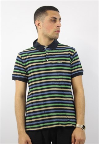 VINTAGE LACOSTE STRIPED POLO SHIRT